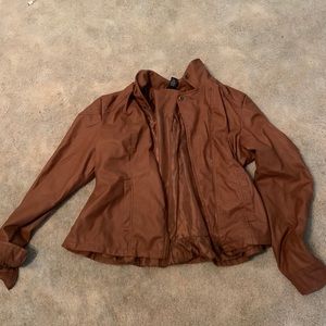 Leather zip up jacket